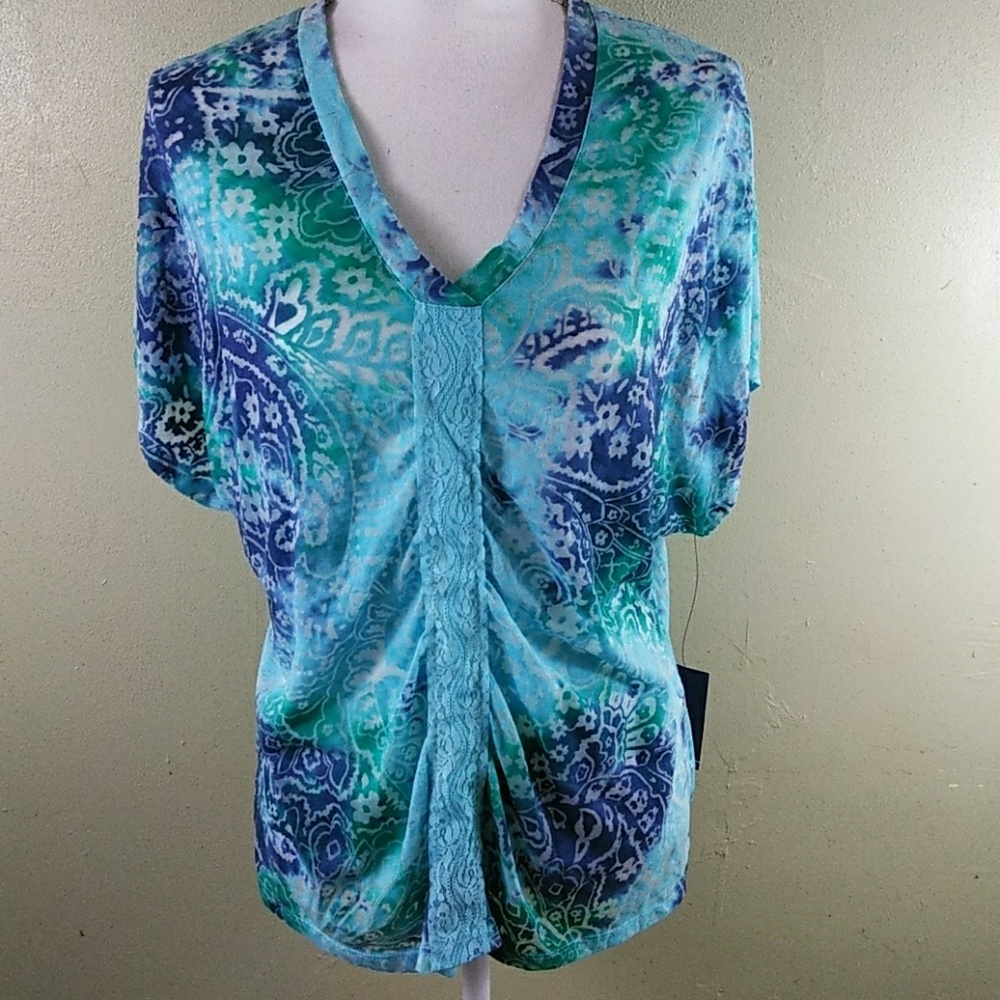 Izod Burnout Gathered Front Top by - L - NWT